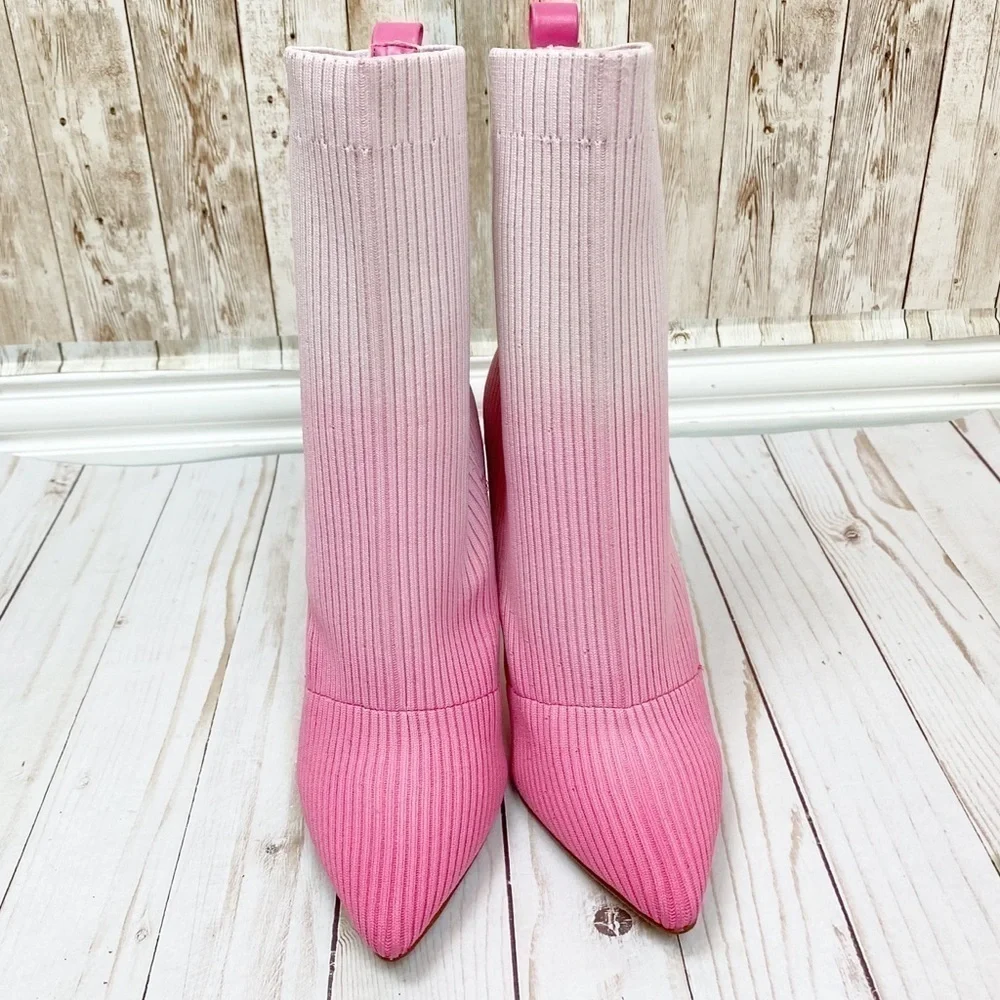 Steve Madden Dianne Pink Ombré Knit‎ Stiletto Boot Size 8 Women